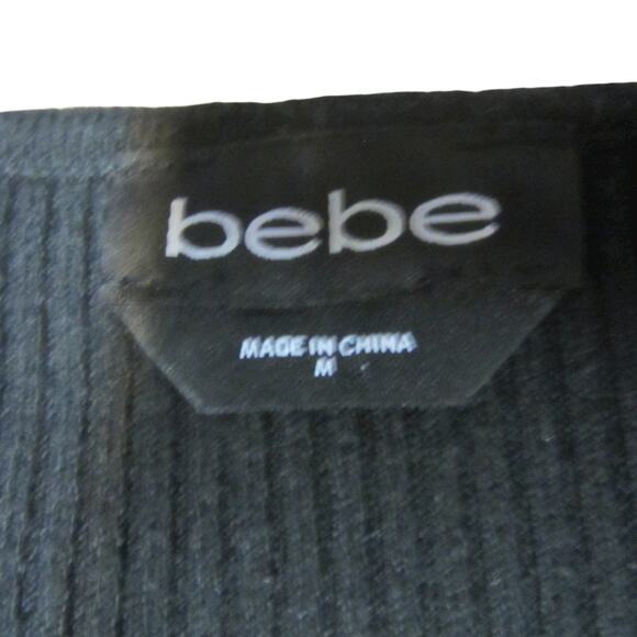 Y2K Vintage Bebe Black Logo Wrap Sweater Top Medium - Picture 4 of 9